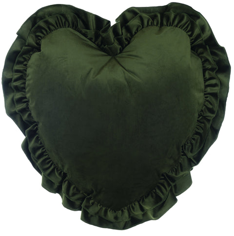 BLANC MARICLO' Green heart-shaped decorative cushion 55x55 cm a2956599ov