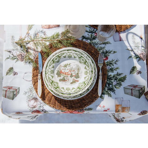 BLANC MARICLO' Servizio piatti natalizio 6 posti in ceramica