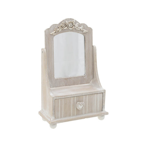INART Jewelery box with beige mirror 21,5x10,5x34 cm 3-70-147-0017