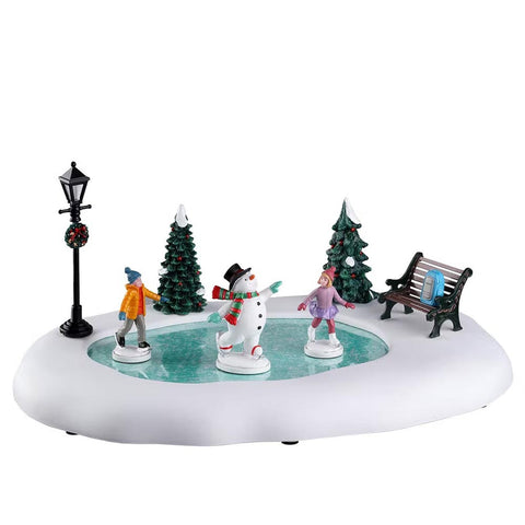 LEMAX Moving ice rink build your own village 13.5x28.5x20cm
