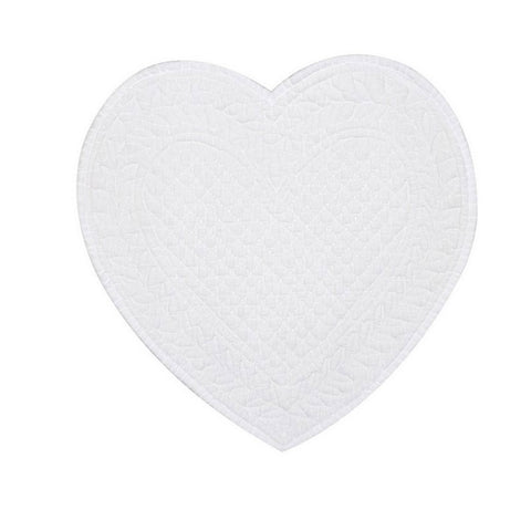 BLANC MARICLO' Set 2 tovagliette a forma di cuore bianco 30x32 cm A2184899BI