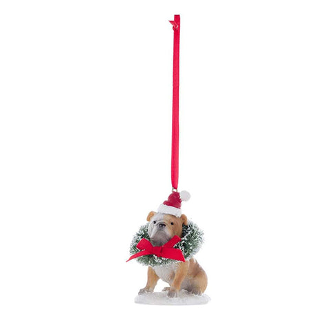 Blanc Mariclò Pendentif de Noël Chien en polyrésine 7x5x9 cm 3 variantes (1pc)