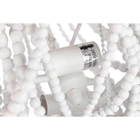Garpe Interiores White metal chandelier with beads