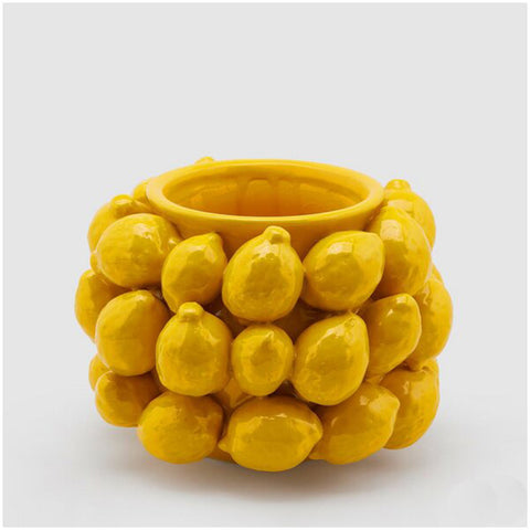 Edg - Enzo de Gasperi Ceramic vase with lemons "Chakra" D28xH19 cm