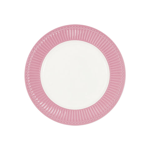 GREENGATE ALICE serving plate with wavy pink stoneware pattern Ø26,4 cm