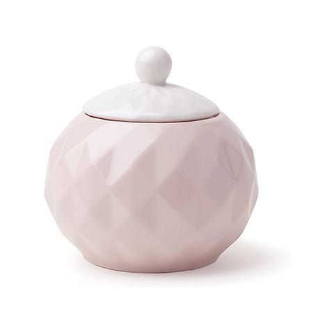 HERVIT Sugar bowl with lid in peach pink porcelain 9 cm 26400