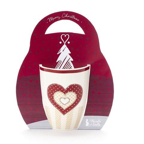 FABRIC CLOUDS Gift idea Christmas mug 6 variants red and white 350 ml