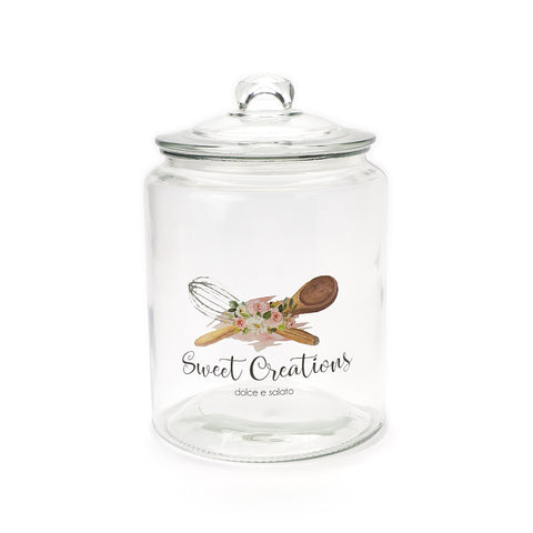 FABRIC CLOUDS Set of 3 transparent glass kitchen container jars in 3 sizes