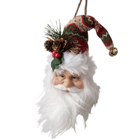 Clayre &amp; Eef Charm/Pendant for tree Santa Claus with hat 10x9x28 cm
