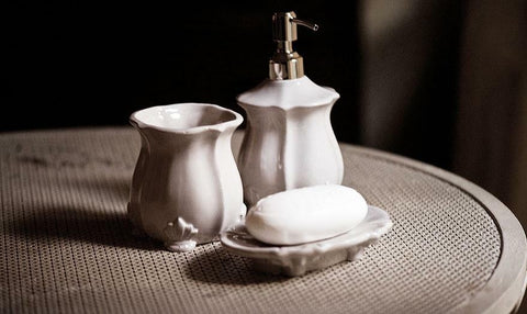 VIRGINIA CASA Distributeur de savon liquide céramique blanc ISABELLA h12 cm