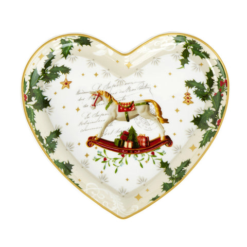 Fade Set 2 "Gaspy" porcelain heart-shaped trays 16x18 cm