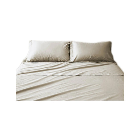 BIANCO PERLA Lenzuolo sopra letto singolo di cotone ONICE beige 160x290 cm