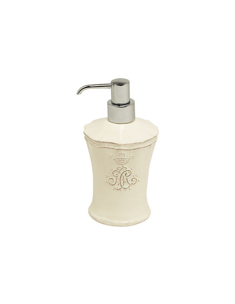 VIRGINIA CASA Bathroom soap dispenser, ceramic soap dispenser made in Italy vintage "CORONA" 2 variants