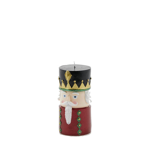 EDG Christmas candle toy soldier bordeaux Christmas decoration Ø08 H15 cm