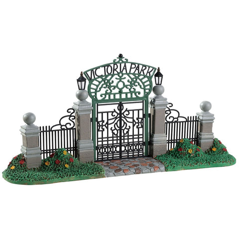 LEMAX Victoria Park gate for Christmas village gray plastic 4x29x7 cm