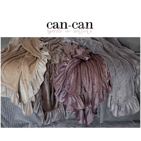 L'Atelier 17 Fleece plaid, Shabby velvet flounce "CanCan" 130x175 cm 6 variants (1pc)