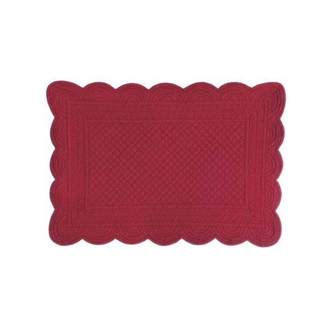 BLANC MARICLO' Set 2 red cotton rectangular placemats 35x50 cm