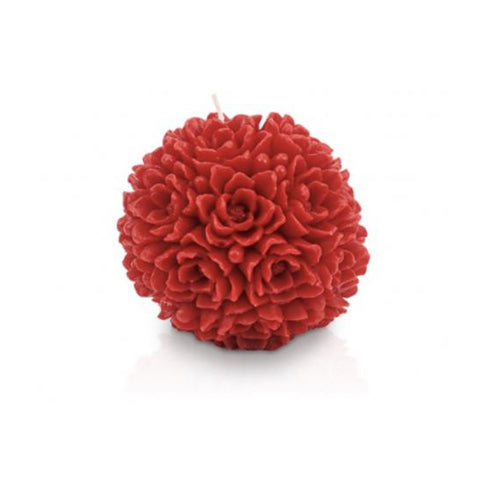 CERERIA PARMA Bougie sphère moyenne nymphéas bougie décorative cire rouge Ø10 cm