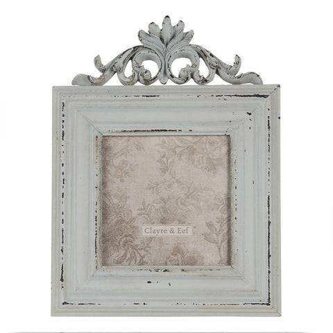CLAYRE E EEF Photo frame with white shabby chic decoration 10x10 cm