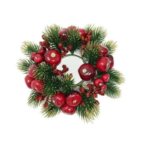 EDG Bougeoir décoration de Noël pin doré couronne avec méline Ø18 cm