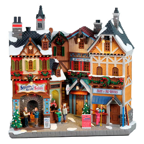 LEMAX Edificio illuminato "Alpine Winter Shops" Costruisci il tuo villaggio di Natale