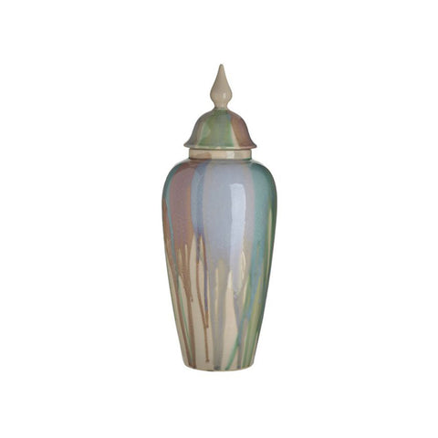 INART Vaso potiche decorativo per piante o fiori da interno colorato in ceramica, Vintage
