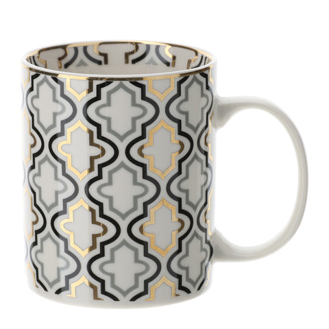 HERVIT Mug petit-déjeuner en porcelaine multicolore VLK Design Marrakech 8xH10cm