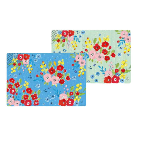 EASY LIFE Set of 2 placemats with EN PLEIN AIR flowers, front/back print 45x30