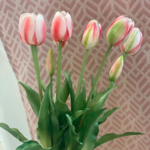 EDG Enzo de Gasperi Tulipano fiore artificiale per decorazione, bouquet 5 tulipani finti 2 varianti