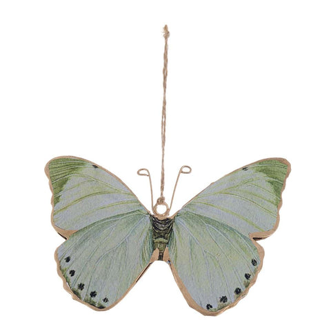 Blanc Mariclò Papillon en métal vert "Adina" Shabby Chic 15x13 cm