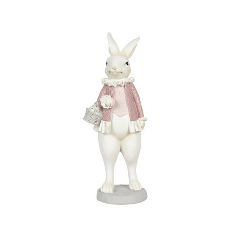 CLAYRE & EEF Decorazione coniglio ragazza bianco 10x10x25 cm 6PR3148