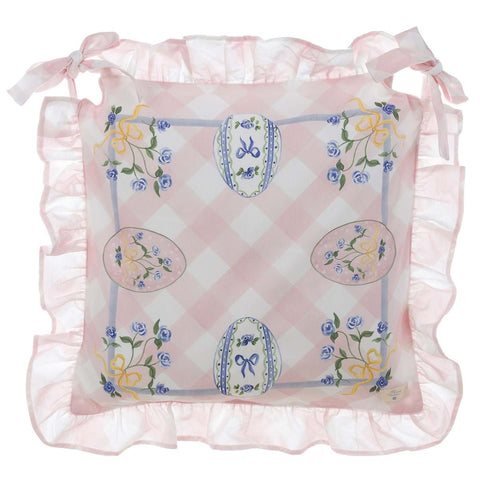 Blanc Mariclò Set of two "Pretty Easter" Shabby cotton chair cushion covers 45x45 cm