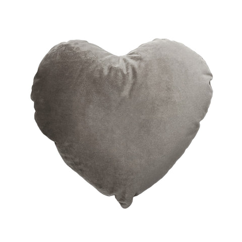 RIZZI Coussin d'ameublement coussin en velours en forme de coeur coton gris 45x45 cm