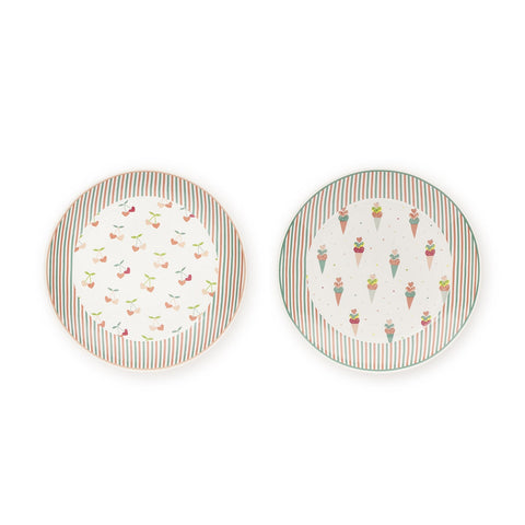 CLOUDS OF FABRIC Dessert plate ICE CREAM white porcelain 2 variants Ø16,5 cm