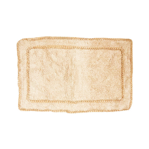 ATELIER17 Rectangular non-slip pink cotton bath rug with frill 50x80 cm