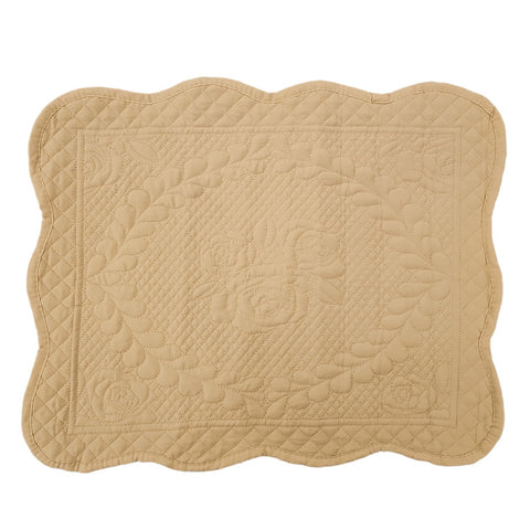 L'ATELIER 17 Rectangular placemats with embroidered rose "LILLE" in microfibre, Shabby Chic 50x40 cm 4 variants