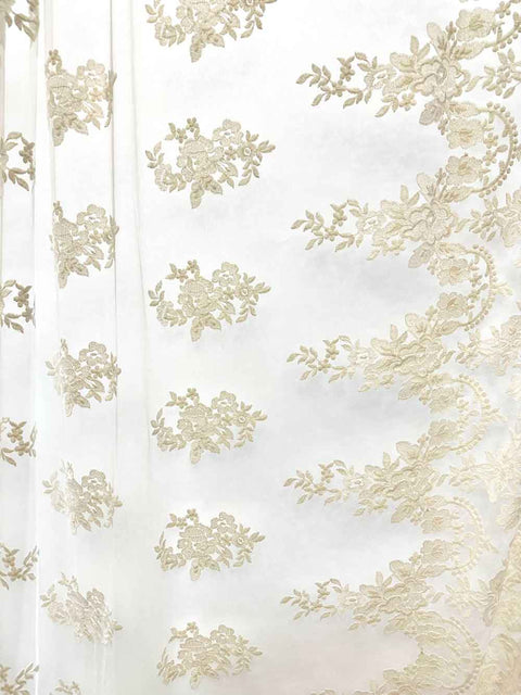 CHARME Awning in total white lace with floral motif made in Italy 250x300 cm