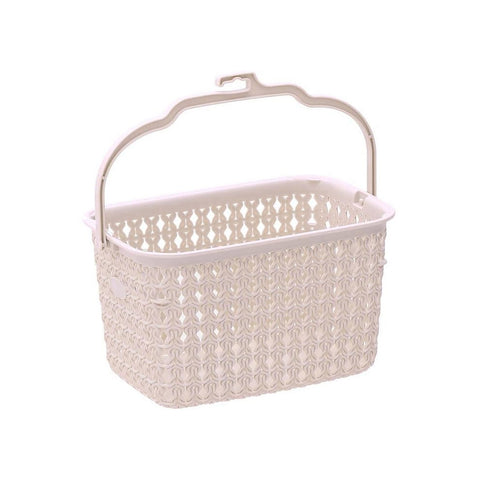 INART Pink plastic clothes pegs basket 22x15x13 cm 6-65-220-0014
