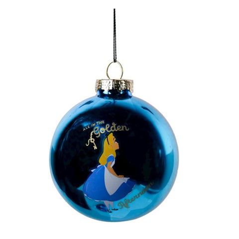 Kurt S. Adler Bauble disney Alice Christmas ball for Christmas tree light blue glass Ø8cm