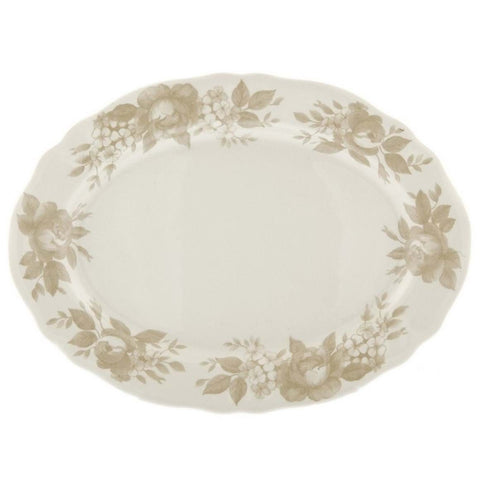 BLANC MARICLO' Vassoio ovale SPLENDOR in ceramica beige 35x26 cm 831315