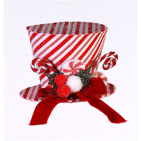VETUR Bonnet de Noël pailleté en tissu à suspendre 10 cm