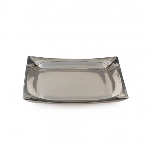 Emò Italia Centre de table vide-poche en verre gris fumé 27x27xh2cm