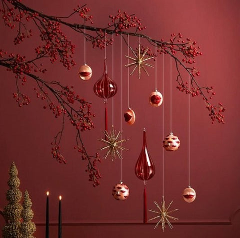 EDG Decorazione natalizia floreale ramo di bacche rosse h110 cm