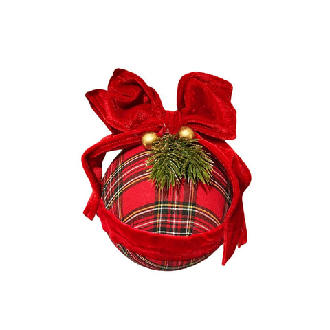 VETUR Decorazione pallina per il tuo albero di Natale scozzese con fiocco 12cm