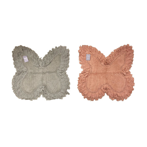 ATELIER17 MAGNOLIA butterfly bath mat cotton 2 color variants 70x70 cm