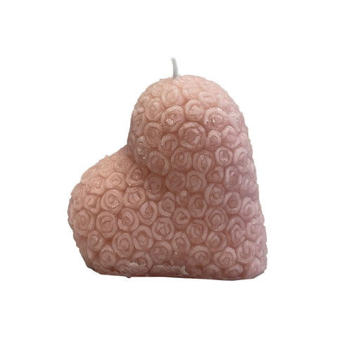 CERERIA PARMA Heart scented candle with powder pink roses H8 cm 23135CIP