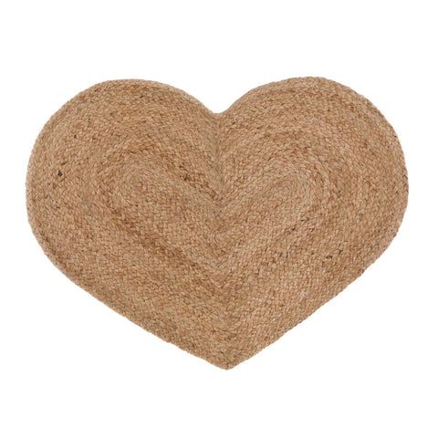 Blanc Mariclò Heart-shaped jute rug "Intrecci" Shabby 50x80 cm