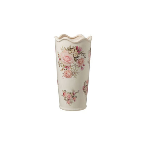 THE ART OF NACCHI Vase en céramique blanche avec fleurs Ø16 H31 cm CL-77