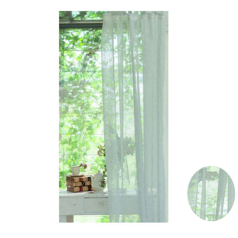 BLANC MARICLO' Set 2 pannelli tenda STRIPY JACQUARD bianco grigio 145x290+10 cm