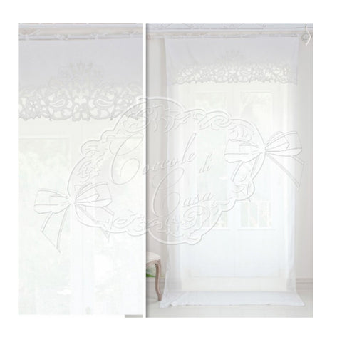 COCCOLE DI CASA Set of 2 curtain panels with ADELE linen and cotton valance 140x300cm